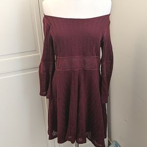 ✔️Knit Sweater Dress American Rag Large Burgundy